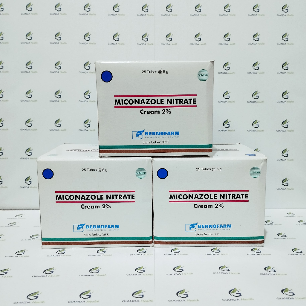 Miconazole Nitrate Cream Berno Box 25 Tube 5g Mengatasi Infeksi Jamur Kulit