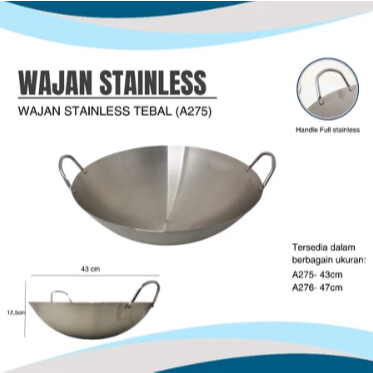 WAJAN STAINLESS/WAJAN TEBAL STAINLESS/WAJAN STAINLESS BESAR A276