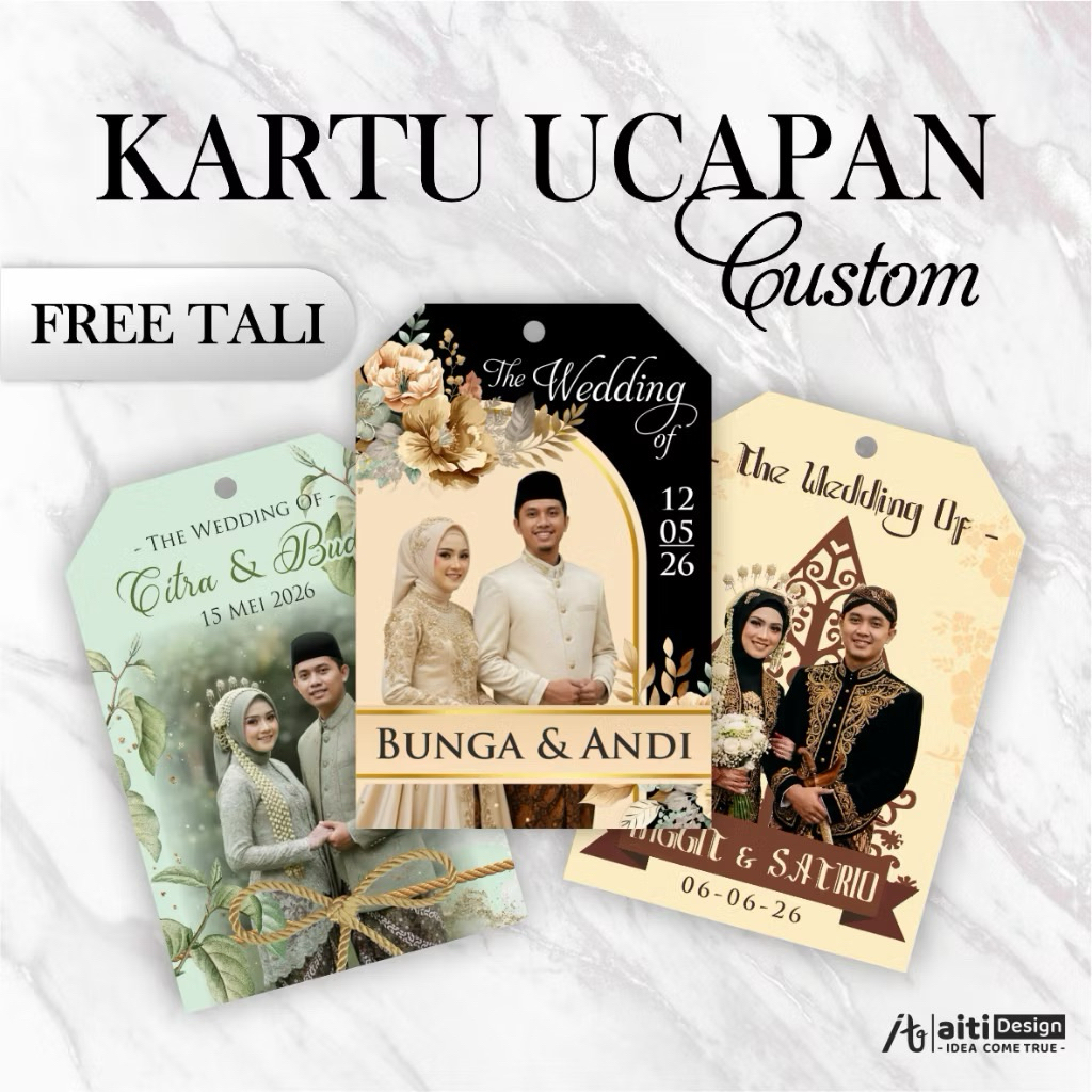 KARTU UCAPAN CUSTOM, KARTU SOUVENIR, KARTU PENUKARAN, HANGTAG, FREE TALI HANGTAG, FREE FOTO
