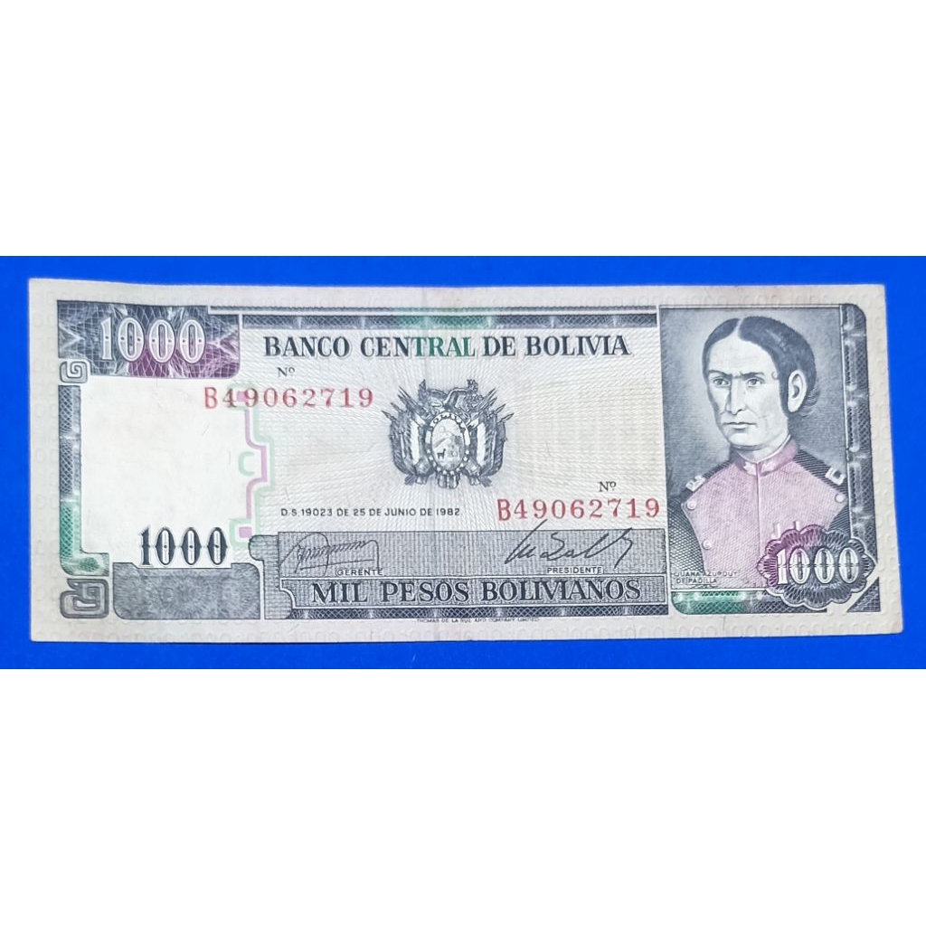 uang kertas Bolivia 1OOO pesos