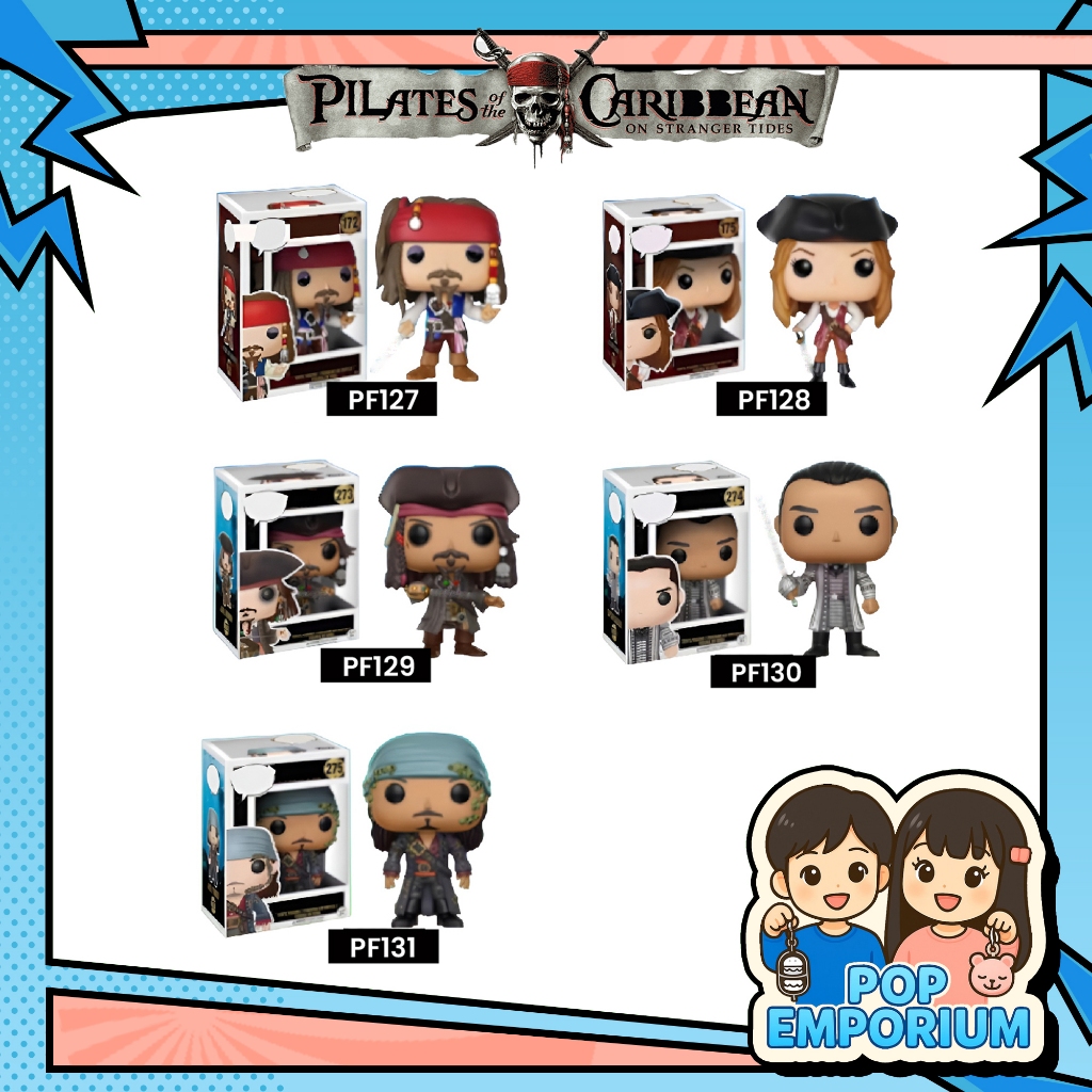 POP EMPORIUM Figure Pop Action Figure Jack Sparrow Kapten Keren dengan Pedang & Aksesori