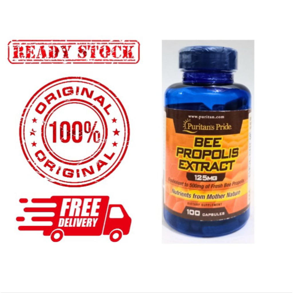 Puritans Pride Bee Propolis Extract 125mg 100 Capsules