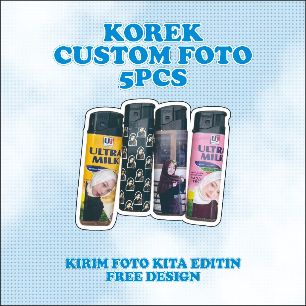 5 PCS KOREK API CUSTOM  / Criket Custom Foto Sendiri / Teman / PACAR / HADIAH WISUDA