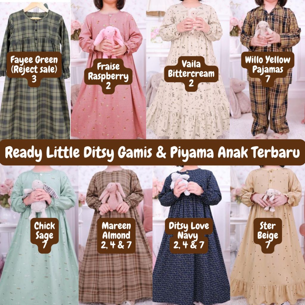 Ready Gamis Anak Little Ditsy Nightgown size 2, 4 dan 7