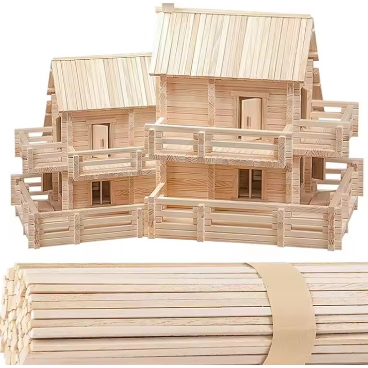 10pcs balsa stik 1.5mm x 1.5mm x 50cm kayu balsa kayu maket