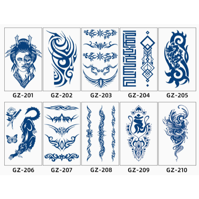 Stiker Tato jus herbal Semi Permanen Full Lengan Tato Temporer Tahan Lama