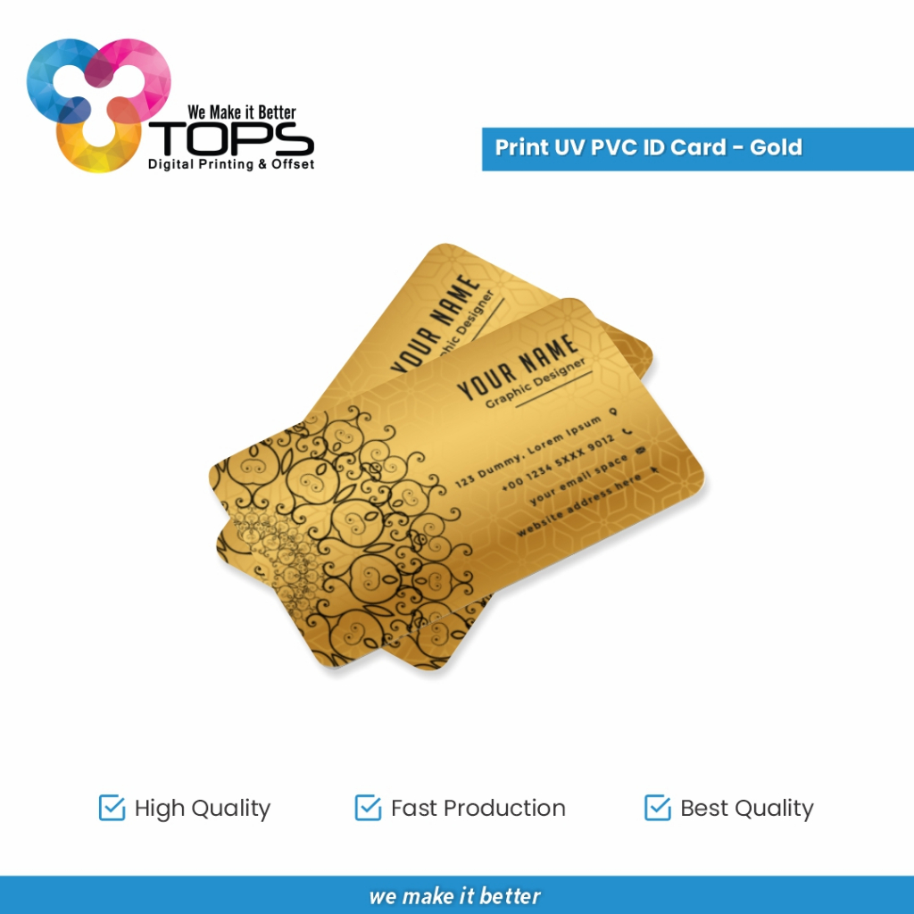 Print UV PVC ID Card Gold
