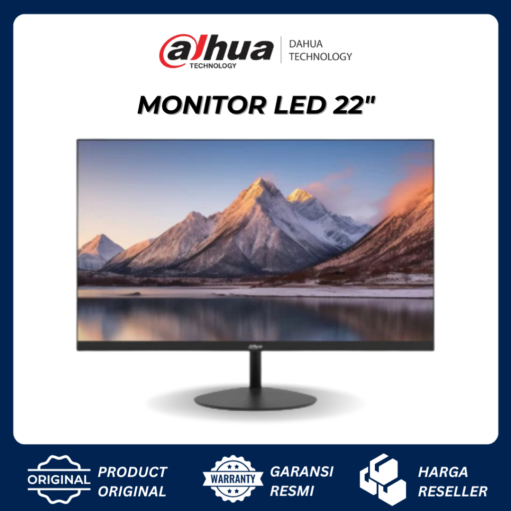DAHUA LED MONITOR 22" DHI-LM22-A200Y FHD ULTRA NARROW BAZEL HDMI VGA GARANSI RESMI - ORIGINAL DAHUA