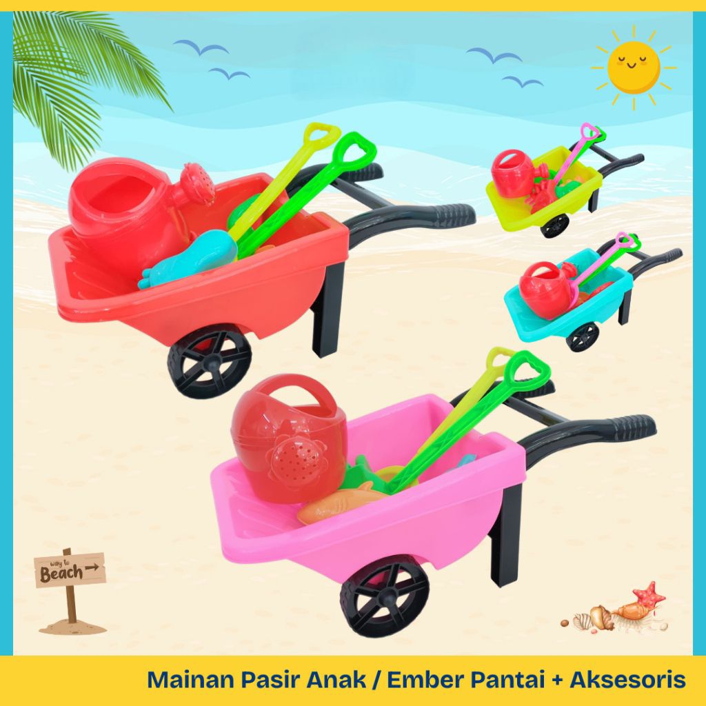 Mainan Gerobak Dorong Angkong Mainan Pasir Plus Cetakan Fancy FC016