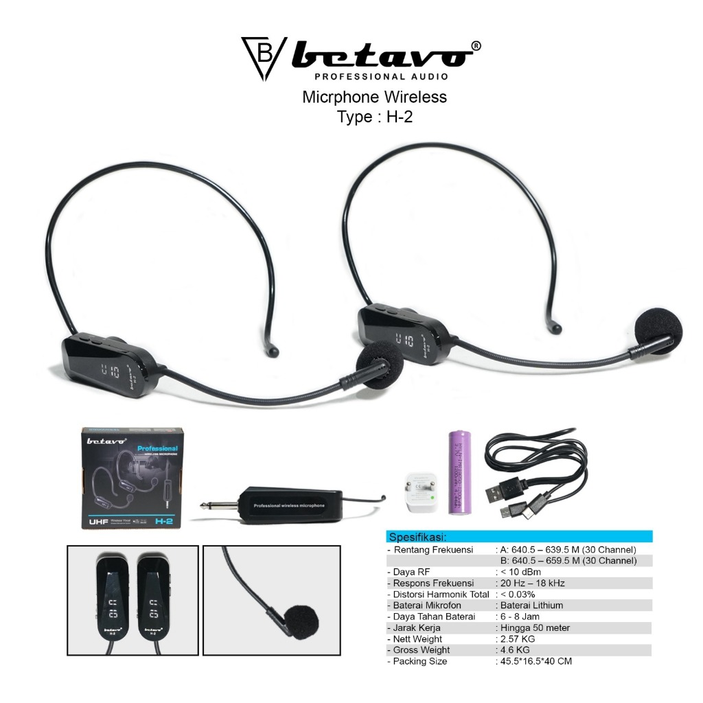 Mic Wireless Ashley MRH 200 | MRC 200 | MRH 100 | MRC 100 Headset - Jepit - Bando - Clip on Original