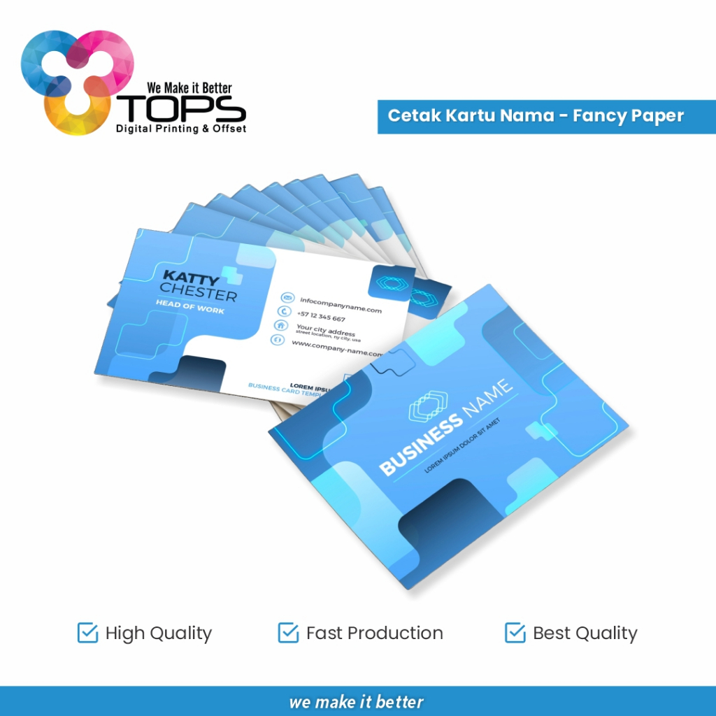 Cetak Kartu Nama Premium - Fancy Paper / Cetak 1 sisi / Cetak 2 sisi