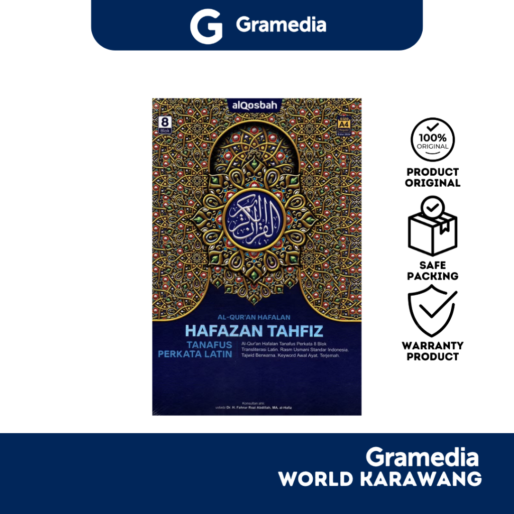 Gramedia Karawang - Buku Kitab Suci -  Al Qur'an Qosbah Hafazan Tanafus Perkata Latin A4 - Al Qosbah