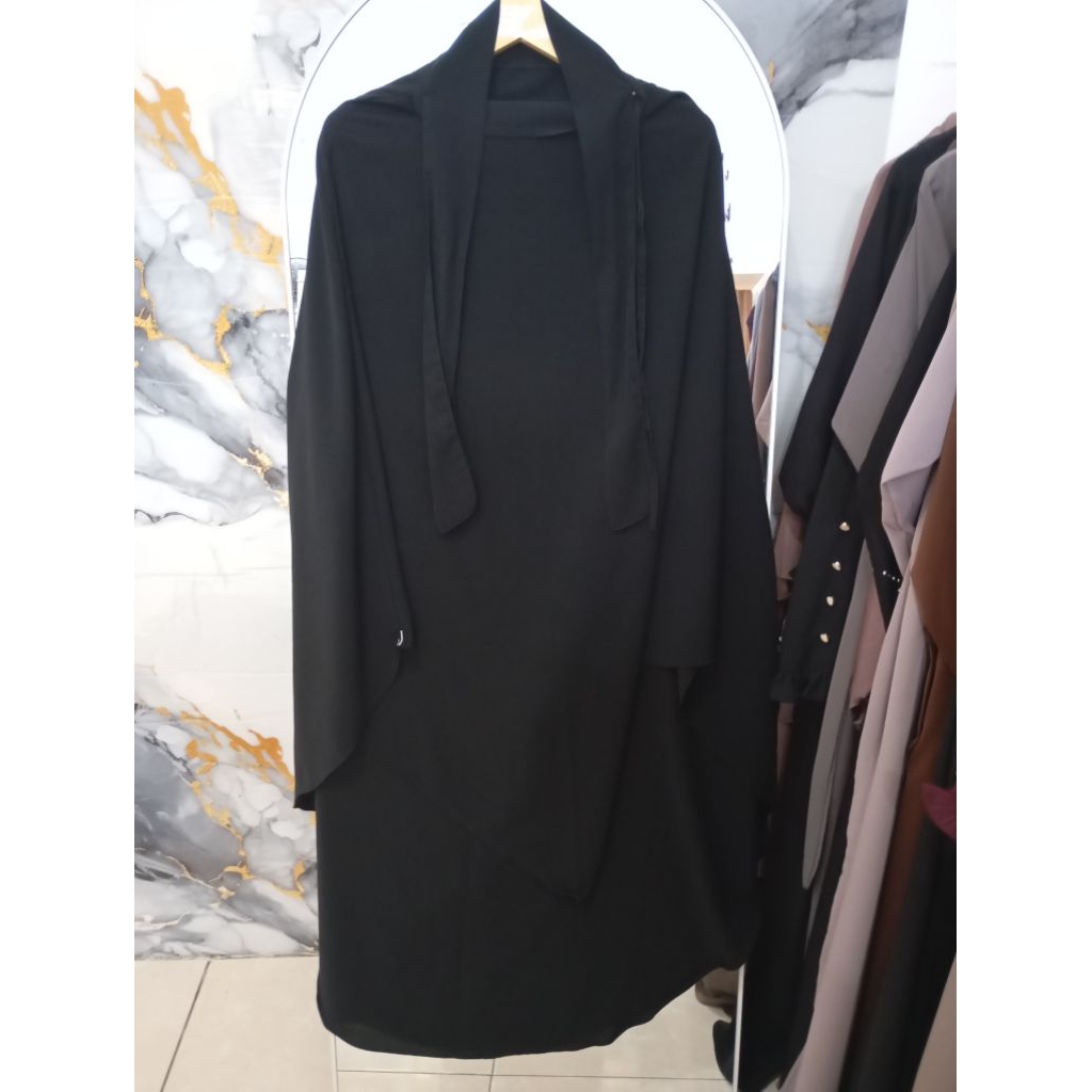 Preloved French Khimar Jetblack Jasmine by dini