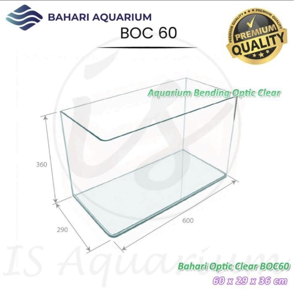 Aquarium Nisso Bahari BOC 90 Bending Optic Clear ukuran 90cm volume 144L bending tanpa sambungan [IN