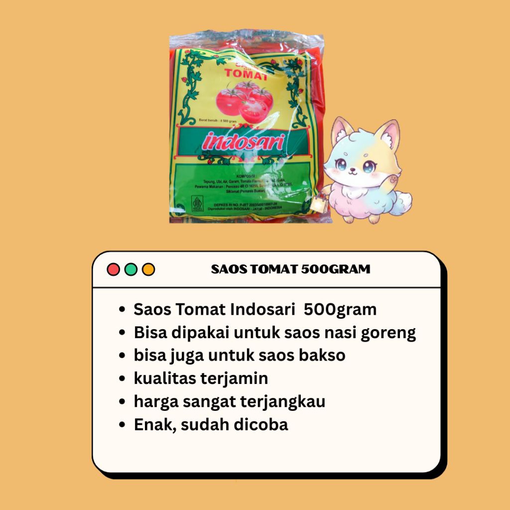 SAOS TOMAT NASI GORENG INDOSARI KEMASAN 500GRAM