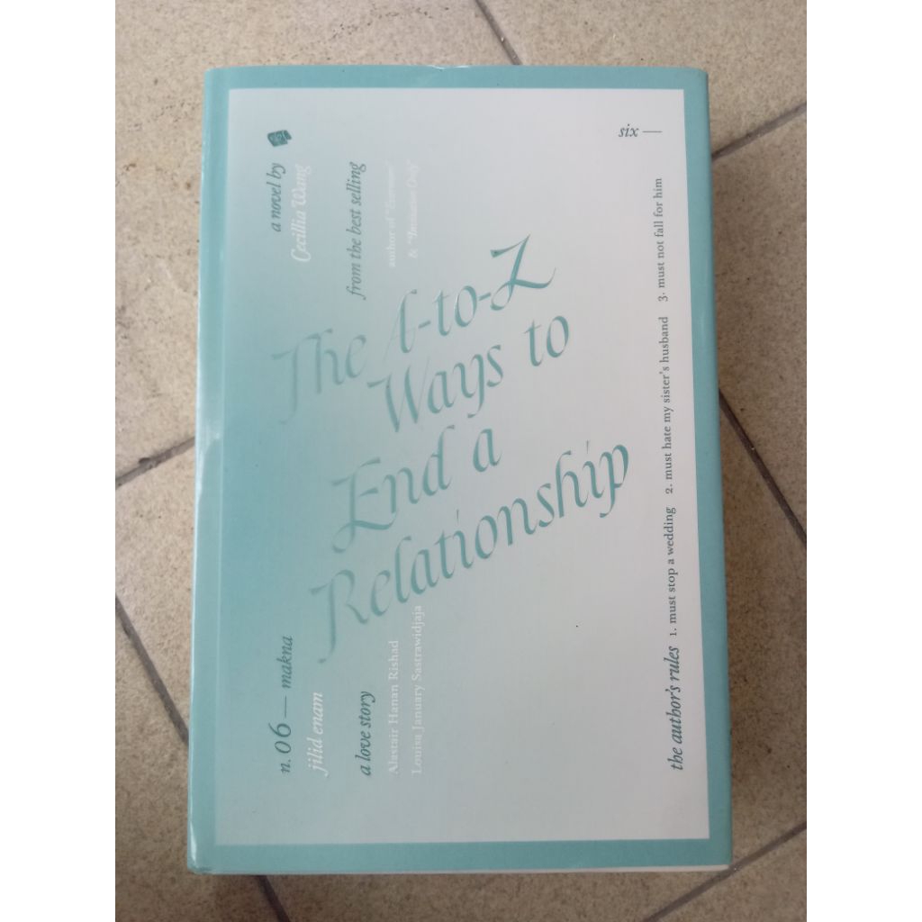 preloved novel the a to a ways to end a relationship by cecillia wang