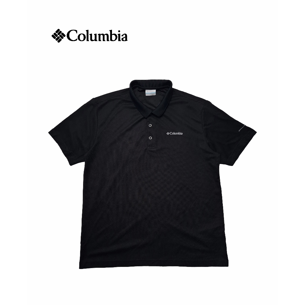 Kaos Polo Columbia Original Pria | Outdoor Polo Shirt Hitam Pekat| Adem & Nyaman