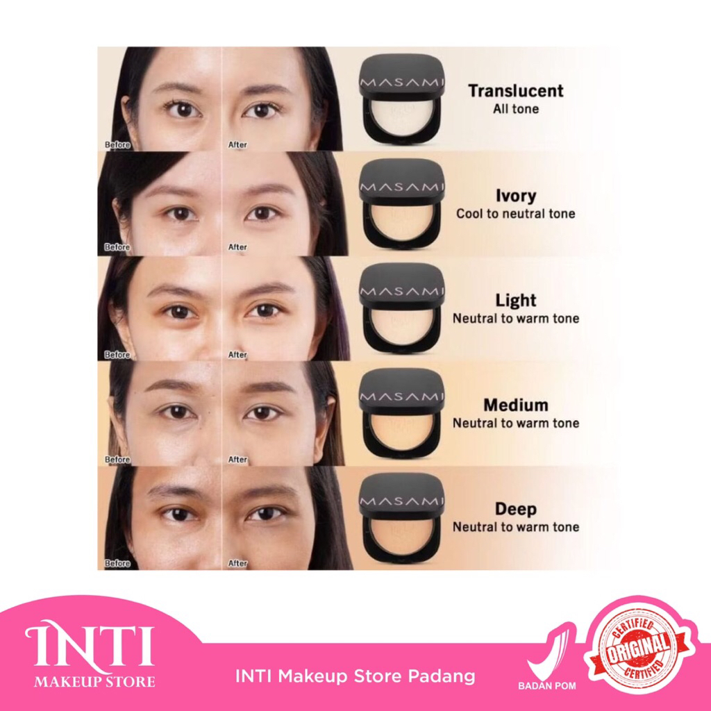 Masami Forever Matte Blurring Foundation Powder BPOM / Compact Powder Bedak Padat / Oil Control