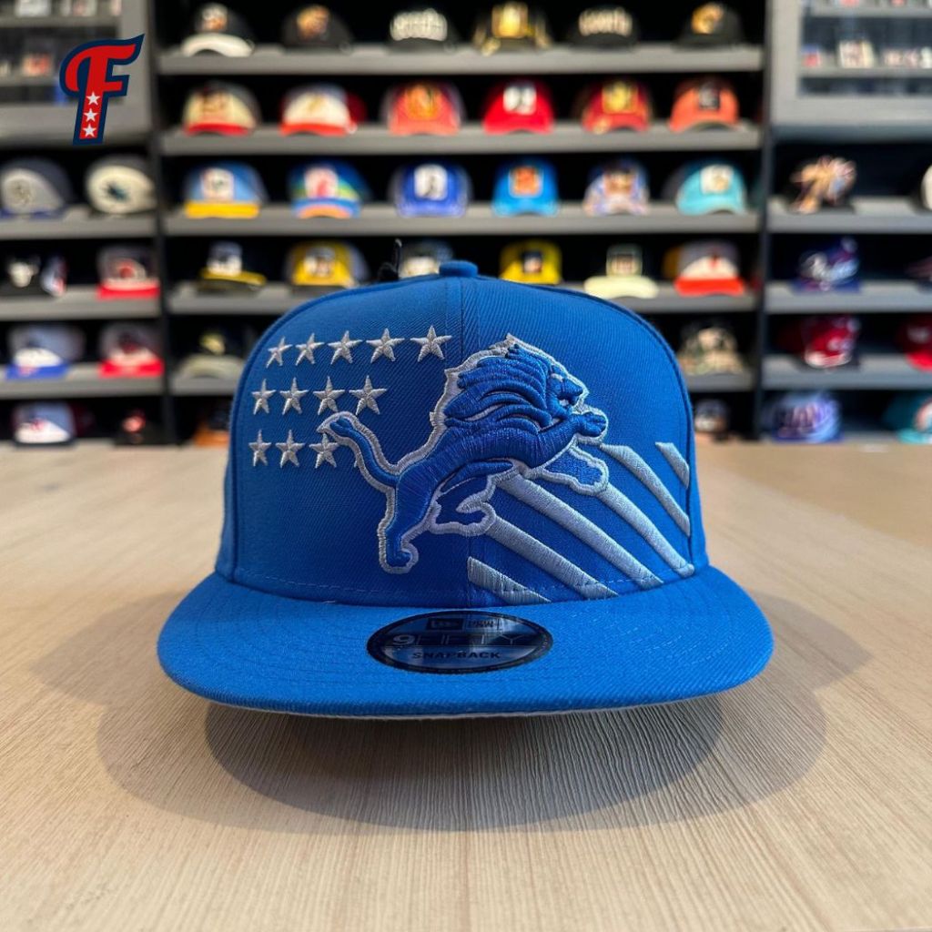Topi New Era Detroit Lions State Flag Blue 9FIFTY Hat Original