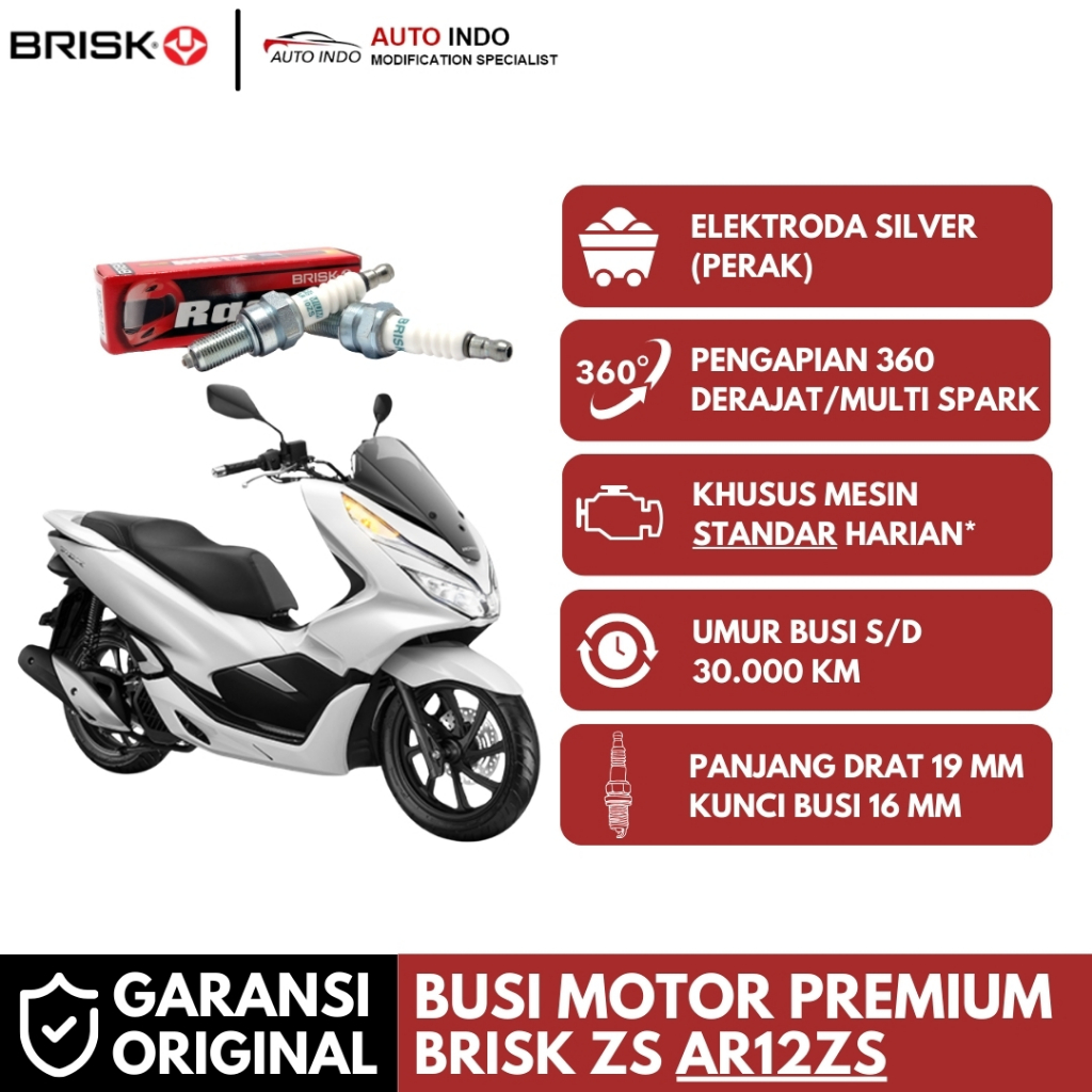 Busi Motor Honda PCX 150 Busi Brisk Premium ZS AR12ZS - Garansi Ori BRISK