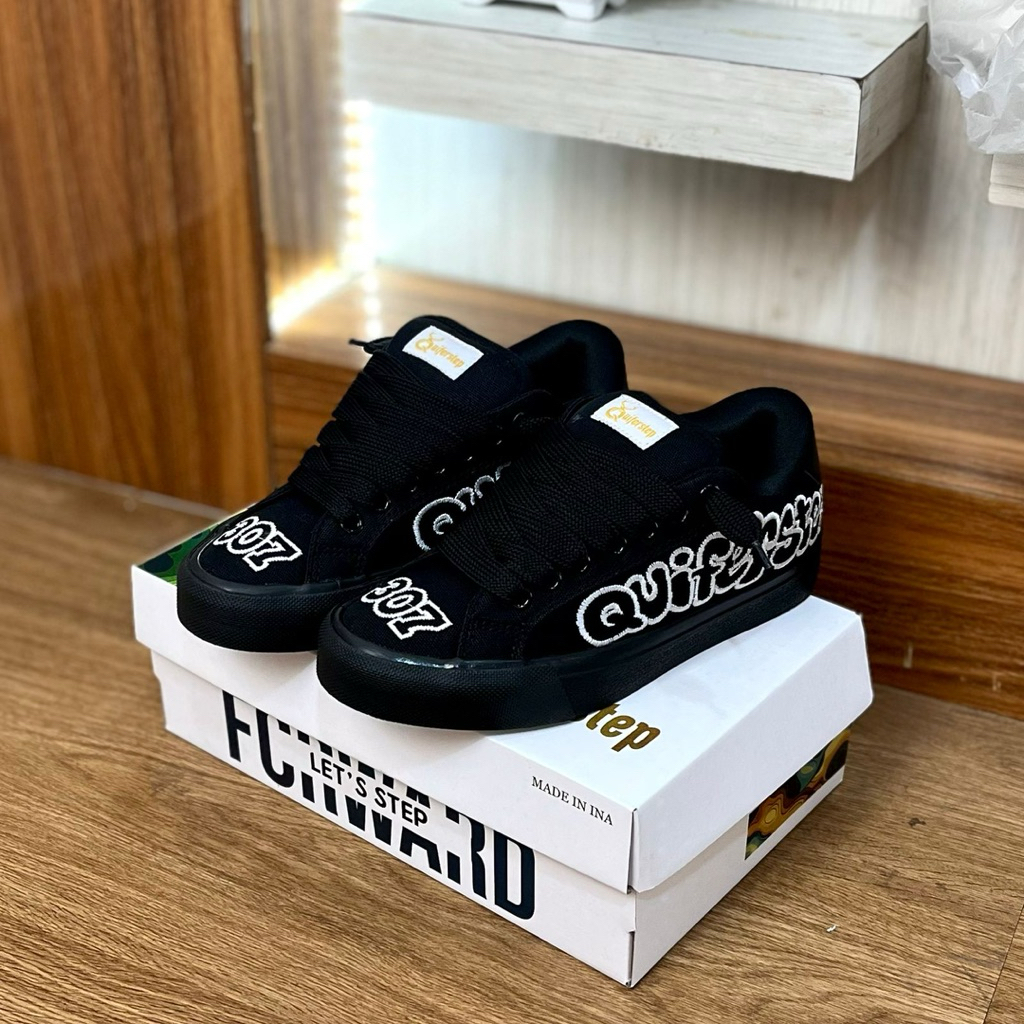 Quiferstep - Sepatu Gemuk Grafiti Bubblety 307 Black White 37-43 Kasual Premium Spatu Sneakers Gendu