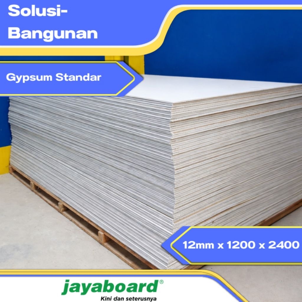 Gypsum jayaboard 12mm 1200x2400/jayaboard 12mm/gypsum 12mm/jaya 12mm/plafon/gypsum partisi/gipsum 12