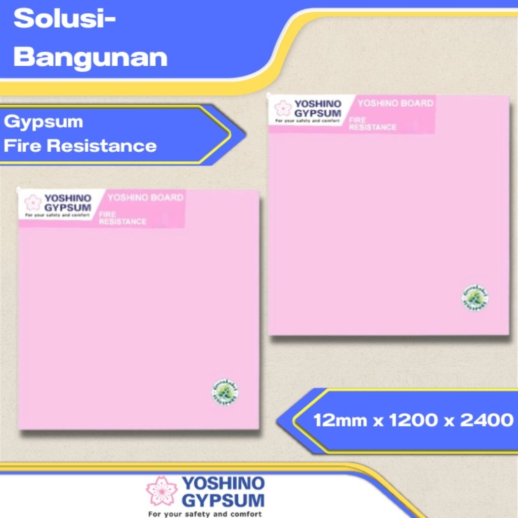 Gypsum yoshino fire resistance 12mm 1200x2400/gipsum fr