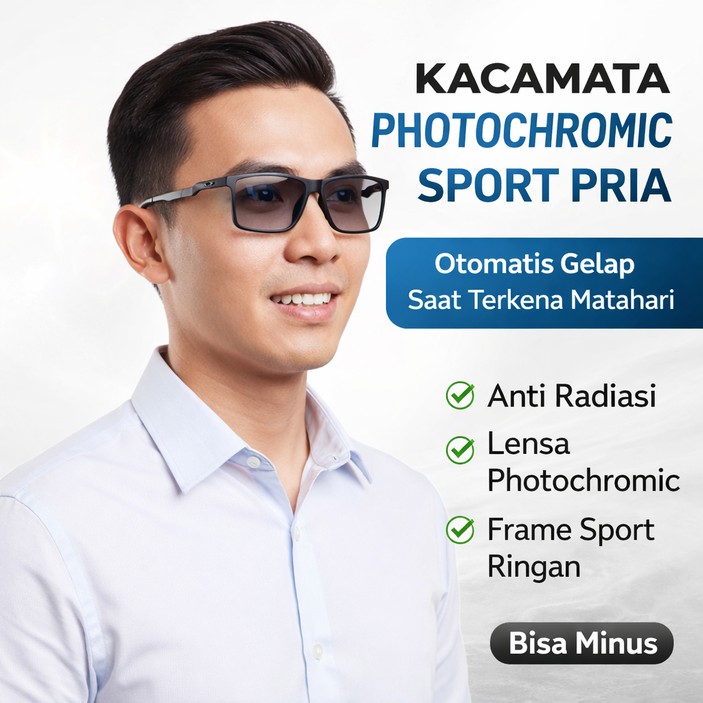 OAKLEY Kacamata Photochromic Pria Kotak Sport Minus Anti Radiasi Kaca Mata Cowok