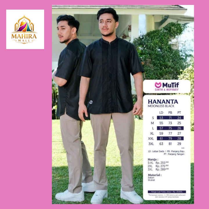 MUTIF Koko Kemeja hananta/koko pria lengan pendek/koko pria premium
