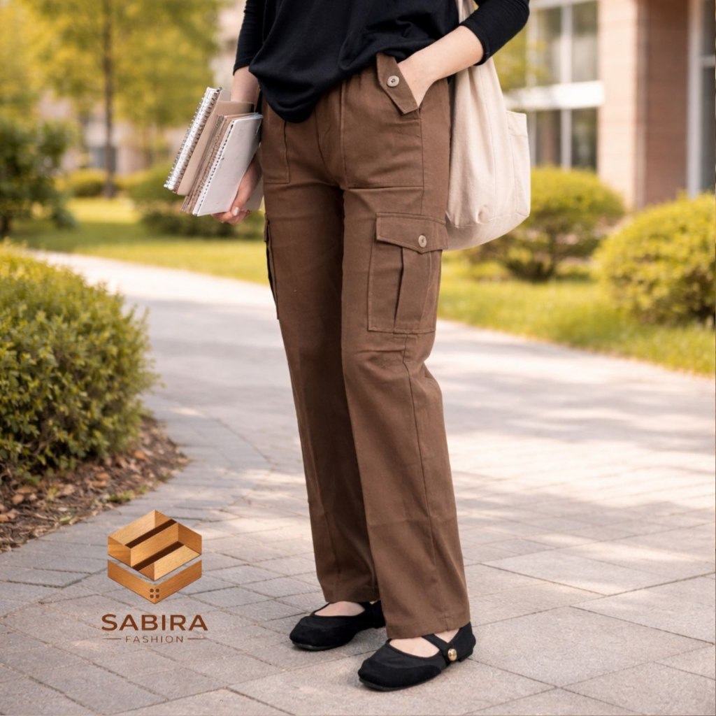 Kulot Cargo Premium Jumbo Celana Kargo Wanita Hitam Olahraga Kerja Nara Cargo Pants
