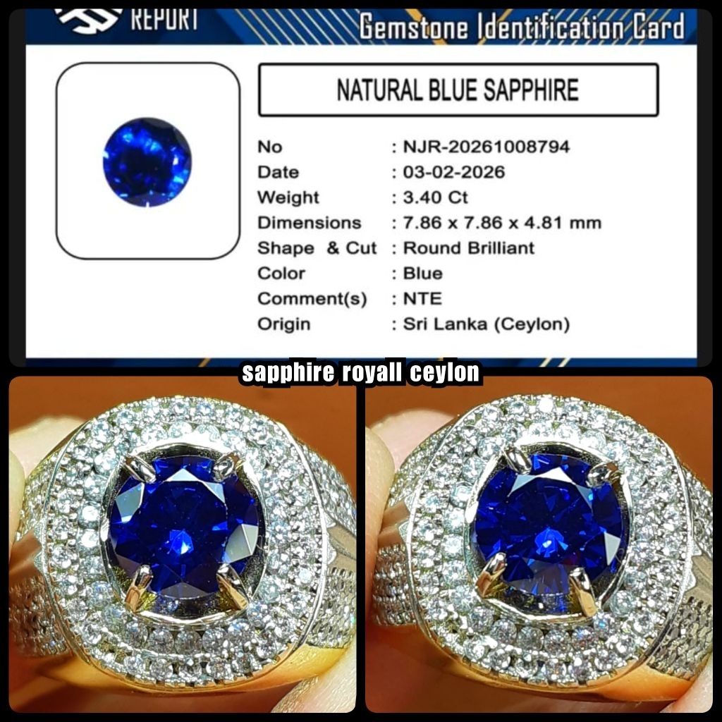 natural permata royall blue sapphire ceylon HQ