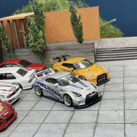 Hot Wheels Nissan GTR R35 Liberty Walk Silhouette lb works lbwk decal jonsibal silver tokyo auto sal