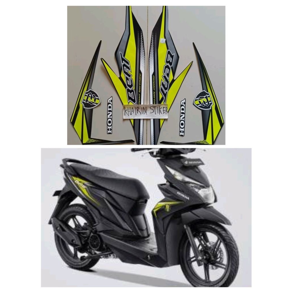 Striping original stiker beat 2019 hitam hijau stabilo original