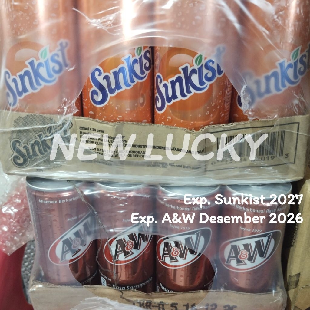 TIDAK PRE ORDER  READY SUNKIST ISI 24 / A&W ISI 24 / MINUMAN KALENG SUNKIST / MINUMAN KALENG AW / MI