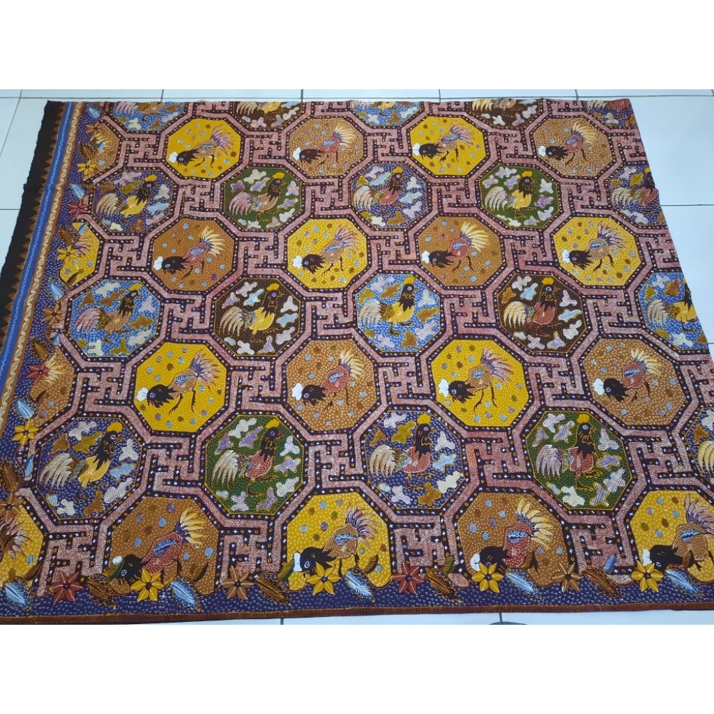 Batik kain panjang katun full tulis motif angkin ayam jago bktn2393 uk 240cmx100cm