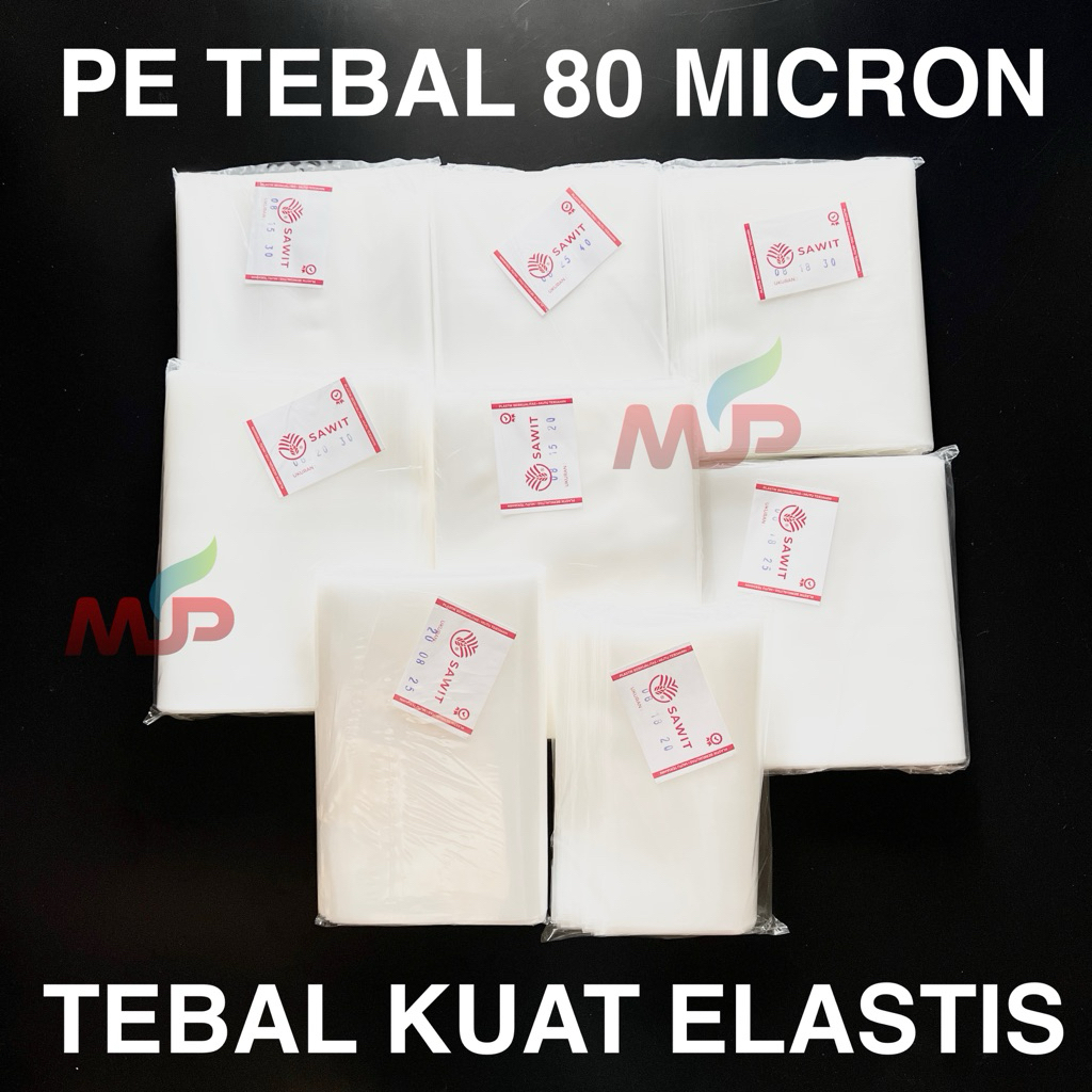 PLASTIK PE FROZEN FOOD TEBAL 80 MICRON UKURAN 12x20 15x20 15x25 15x30 17x20 18x20 18x25 18x30 20x30 