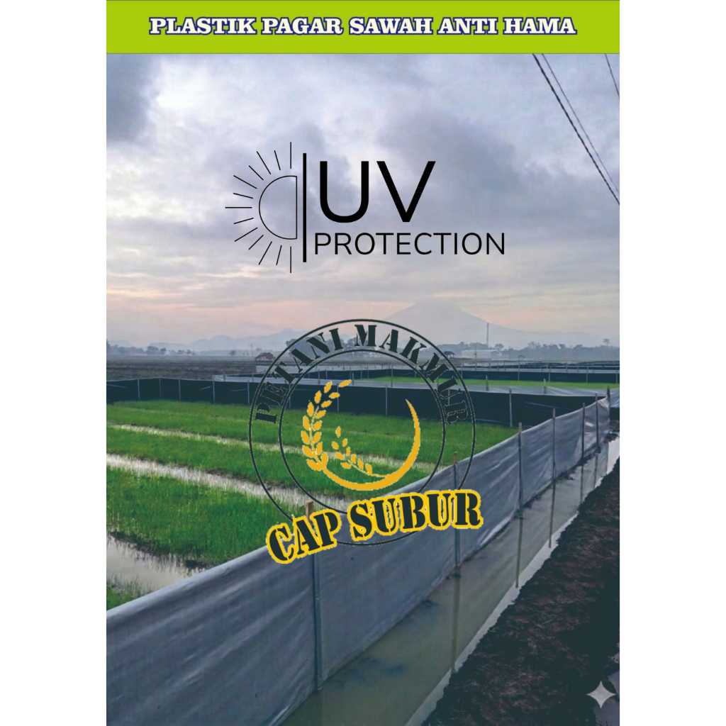 PLASTIK FIBER PAGAR SAWAH WARNA HITAM - SILVER BAHAN SUPER + ANTI UV