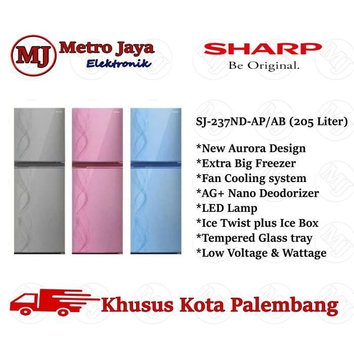 Kulkas 2 pintu Sharp SJ-237ND Non Salju Kirei Series SJ 237 ND 205L