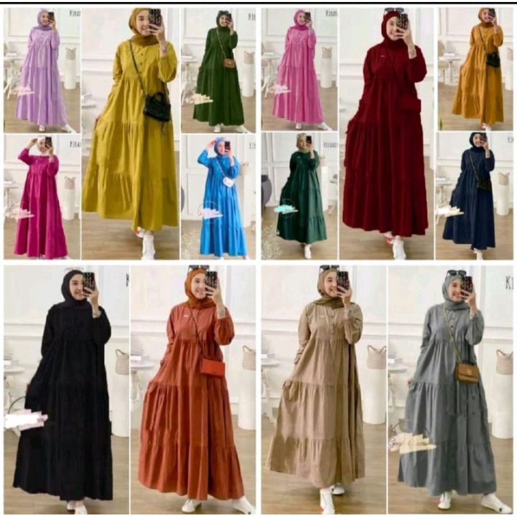 PROMO 100 RIBU DAPAT 3 PCS GAMIS SUSUN WANITA TERBARU