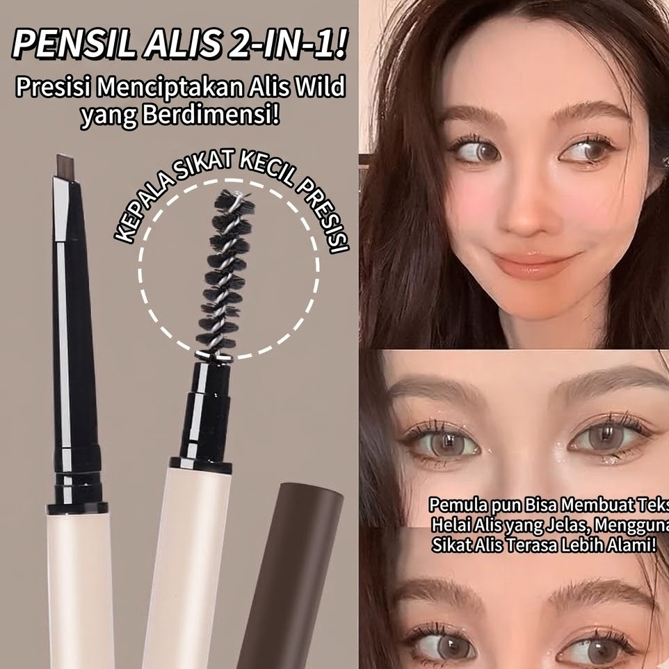 FREE GIFT 100% ORIGINAL FULL SEGEL NOVO EYEBROW PENCIL 2 IN 1 PENSIL ALIS OTOMATIS HIGH PIGMENTED WA