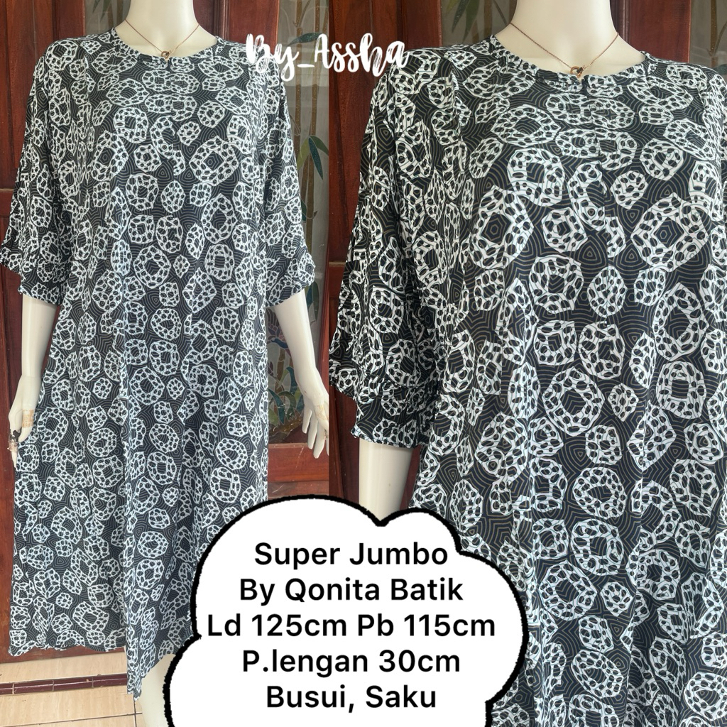 Daster Qonita Batik Pekalongan Super Jumbo Busui