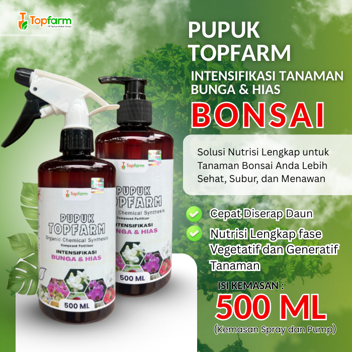 Pupuk Topfarm Terbaik / Pupuk Khusus Hias Bonsai Siap Pakai / Pupuk Khusus Bonsai / Pupuk Penyubur T