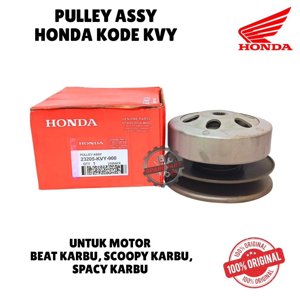 PULLEY ASSY ORIGINAL HONDA KODE KVY,  BEAT KARBU, SCOOPY KARBU, SPACY KARBU