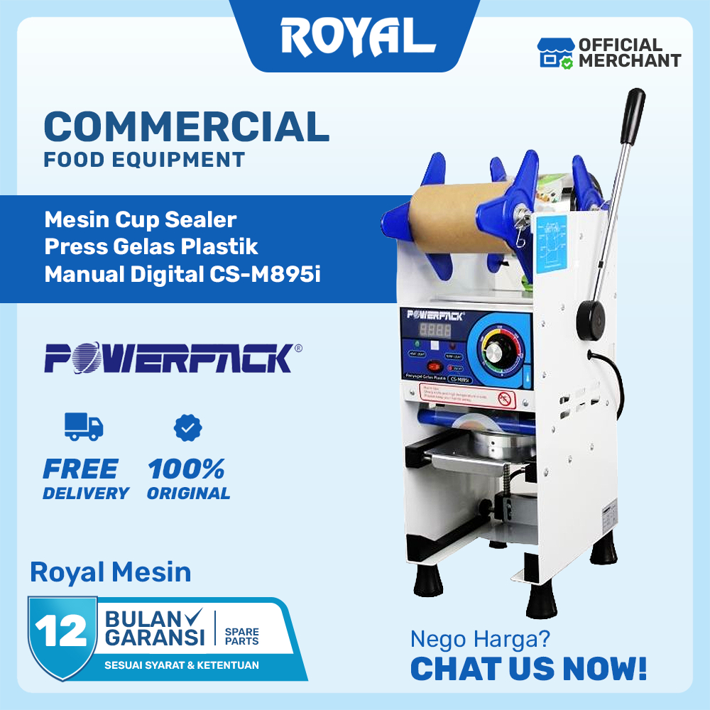 Mesin Manual Cup Sealer With White Body Digital Counter (Combo Cup) CS-M895i POWERPACK