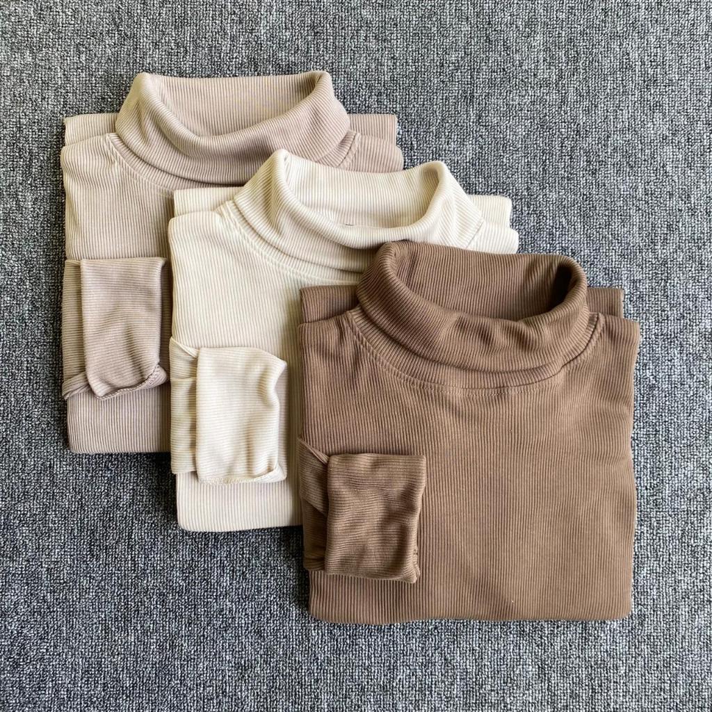 Turtleneck Rib Lengan Panjang Pria Wanita | Kaos Turtle Neck Premium Stretch | Atasan Musim Dingin K