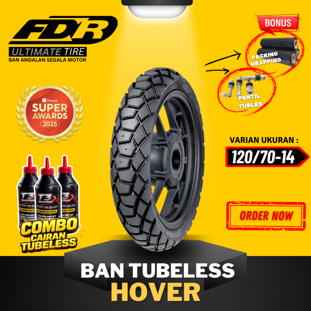 [READY COD] BAN FDR TUBELESS HOVER RING 14 / BAN LUAR FDR HOVER RING 14 ( 120/70-14 ) BAN MOTOR VARI
