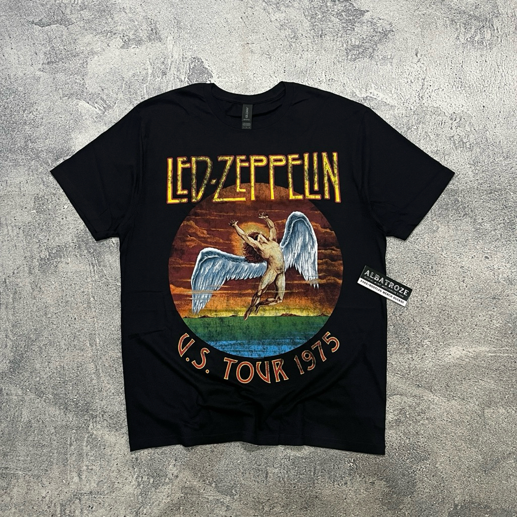 T-SHIRT / KAOS BAND OFFICIAL LED ZEPPELIN - USA TOUR '75