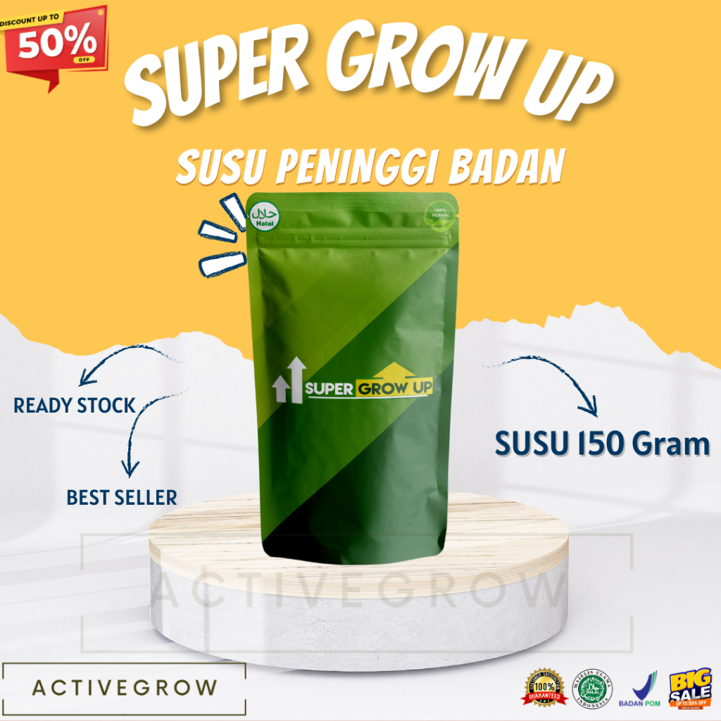 SUPER GROW UP - SUSU PENINGGI TINGGI KALSIUM ANAK & DEWASA
