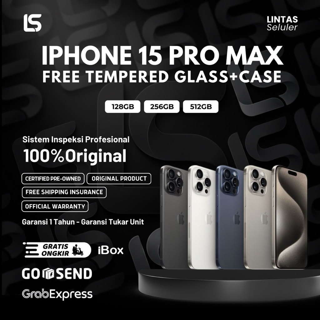 Apple iPhone 15 PRO MAX  12256GB / 512GB / 1TB Garansi Resmi Indonesia Original Apple – Lintas Selul