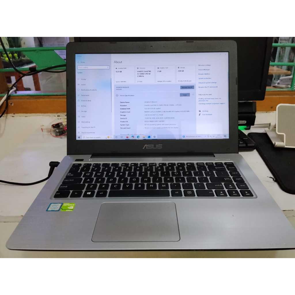 ASUS A456U Intel Core i5-7200U Gen7 RAM 12 GB SSD 256